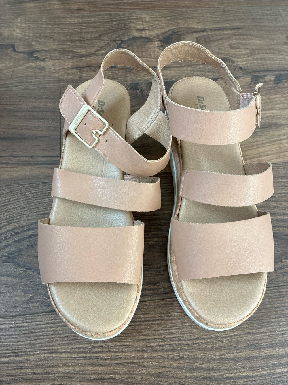 Dr. Scholl’s Women’s Nude Strappy Platform Sandals